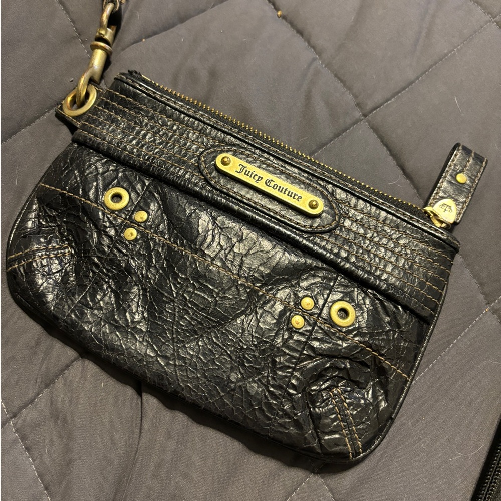 Juicy Couture brown leather wristlet